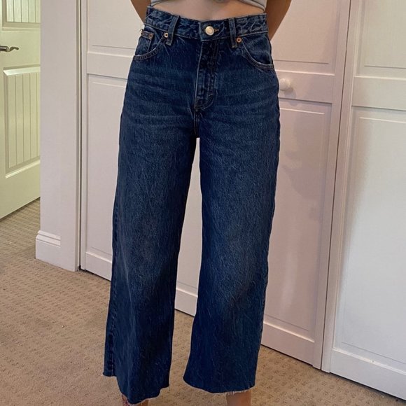 Wide Leg Dark Blue Jeans - Picture 4 of 8